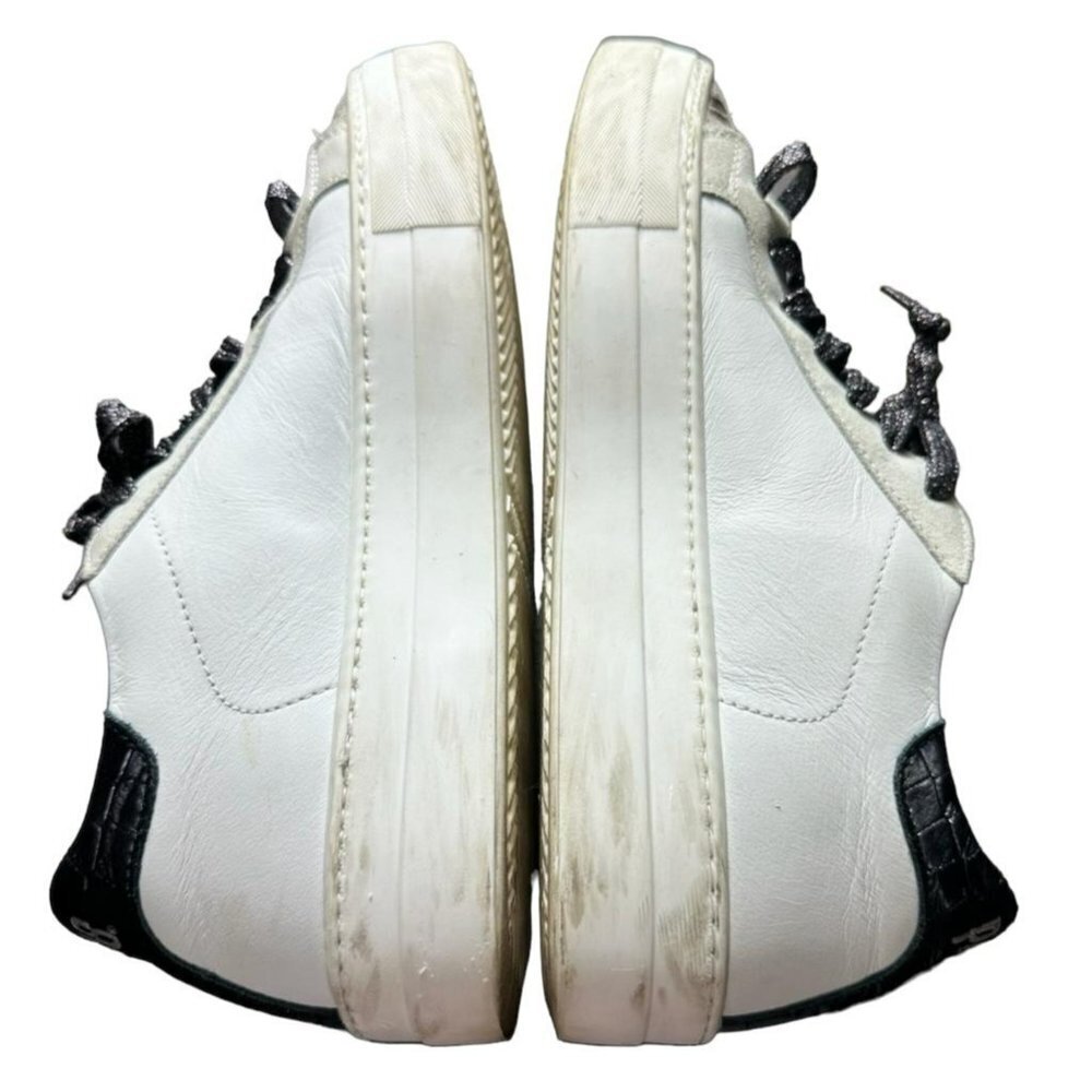 P448 Women's Sneakers You Can Surf Later Low Top White Leather Metallic 9-9.5/40 - Picture 5 of 10